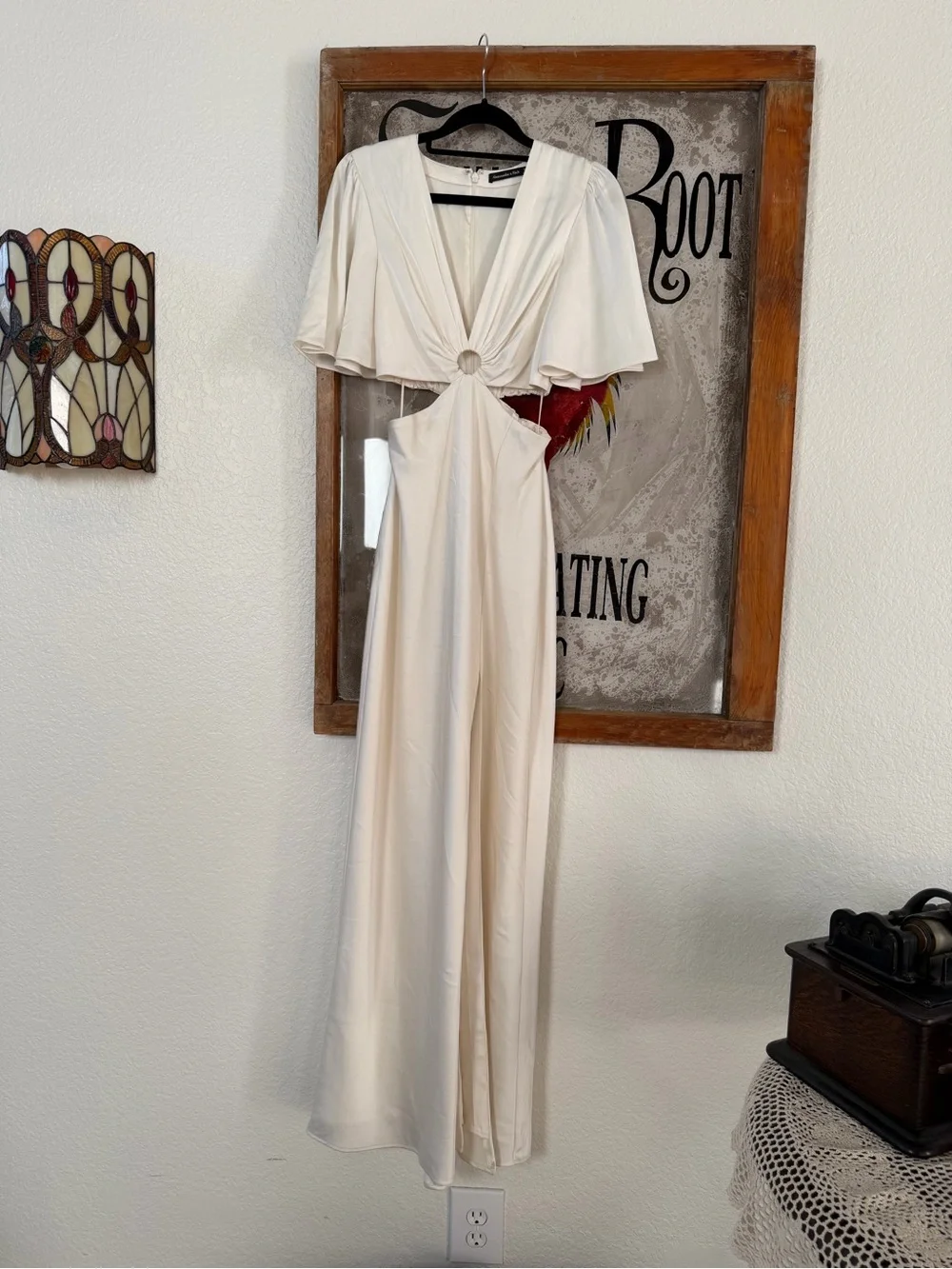 Ivory Cutout Maxi Dress with Ring Detail